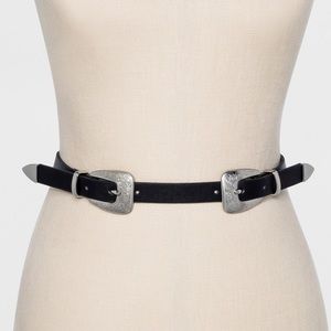 Double buckle Western belt